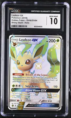 Leafeon GX 2019 Pokemon Hidden Fates CGC 10 #SV46 - Image 1