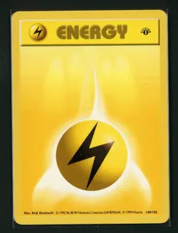 Lightning Energy LP 100/102 - 1st Edition Base Set Shadowless - Pokemon 1999 (C) - Image 1
