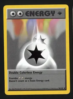 Double Colorless Energy LP - 1st Edition Base Set Shadowless Pokemon 1999 (B) - Image 1