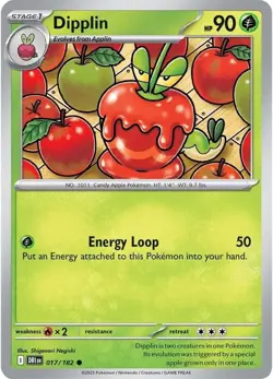 DIPPLIN 017/182 COMMON DESTINED RIVALS POKEMON NEAR MINT REVERSE HOLO - Image 1