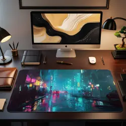 MTG Playmat | Cyberpunk City Themed Playmat | Unofficial MTG Playmat - Image 2