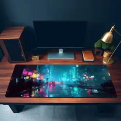 MTG Playmat | Cyberpunk City Themed Playmat | Unofficial MTG Playmat - Image 3