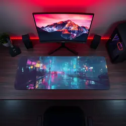 MTG Playmat | Cyberpunk City Themed Playmat | Unofficial MTG Playmat - Image 5