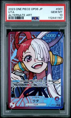 2023 ONE PIECE WINGS OF THE CAPTAIN JAPANESE UTA ALTERNATE ART OP06-001 PSA 10 - Image 1