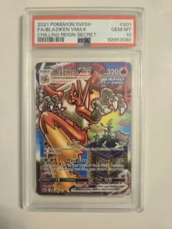 PSA 10 Pokemon Blaziken VMAX Chilling Reign Secret Rare Full Alt Art #201 💎🔥 - Image 1