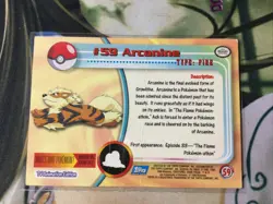 1999 Topps Pokemon TV Animation Edition ARCANINE #59 Non-holo - Image 4