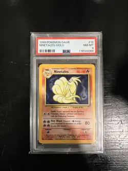1999 Pokemon Base Set Unlimited English 12/102 Ninetales Holo PSA 8 - - Image 1