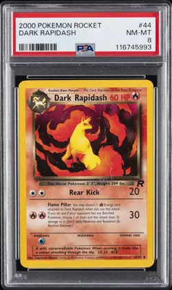2000 POKEMON ROCKET #44 DARK RAPIDASH PSA 8 - Image 1
