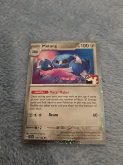 Pokemon Prize Pack Series 7 Metang 114/162 Cosmos Holo - PLAY STAMP - Image 1