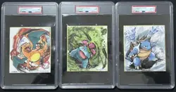 PSA 9 8 Seq Charizard Blastoise Venusaur Pokemon Center Shikishi Japanese Art 1 - Image 1