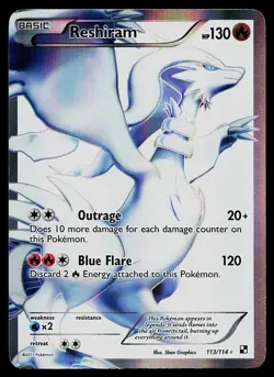 Pokemon Card - Reshiram Black & White 113/114 Ultra Rare - Image 1