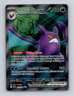 Team Rocket's Crobat ex 217 2025 Pokemon Destined Rivals Ultra Rare Card NM+ (a) - Image 1