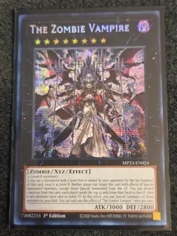 Yugioh x1 The Zombie Vampire MP23-EN024 Prismatic Secret Rare 1st Ed(Near Mint) - Image 1