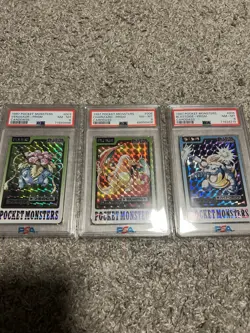 Psa 8 Charizard Blastoise Venusaur 1997 Carddass Prism Pocket Monsters Pokemon - Image 1