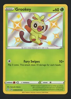 Grookey SV004/SV122 Shining Fates Shiny Holo Rare Pokemon TCG - Image 1