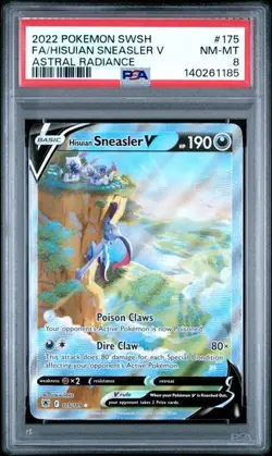 HISUIAN SNEASLER V #175 FULL ART ASTRAL RADIANCE 2022 POKEMON SWSH PSA 8 - Image 1