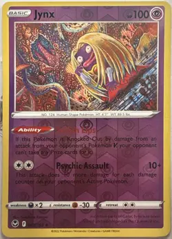 Jynx Reverse Holo Uncommon Silver Tempest 062/195 Pokemon Near Mint - Image 1