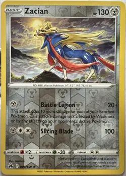 Zacian Reverse Holo Holo Rare Crown Zenith 094/159 Pokemon Near Mint - Image 1
