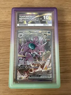 Pokemon TCG Team Rocket's Nidoking EX Sir 233/182 ACE GEM MINT 10 *PERFECT SUBS* - Image 1
