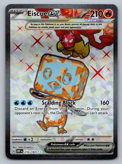 Pokemon TCG SV03: Obsidian Flames Eiscue ex 210/197 - Image 1
