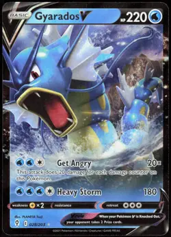 Gyarados V 028/203 Holo V Rare Evolving Skies Pokemon Holo Near Mint - Image 1