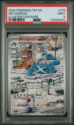 Pokemon TCG Metagross #178/162 TEF PSA GRADED MINT 9 - Image 1