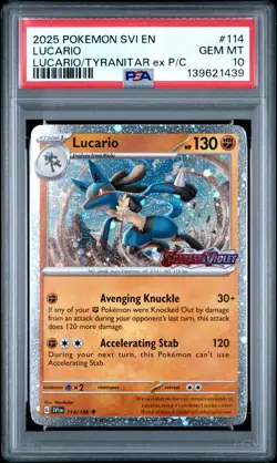 2025 POKEMON SVI EN-SCARLET & VIOLET #114 LUCARIO PSA 10 - Image 1