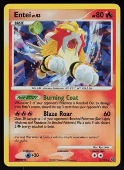 Entei #4/132 Holo Rare Secret Wonders Pokemon MP - Image 1