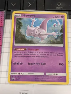 Pokemon TCG Mewtwo SM77 Black Star Promo With HD Galaxy Swirl 🍥 - Image 1