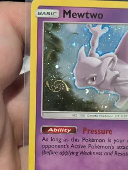 Pokemon TCG Mewtwo SM77 Black Star Promo With HD Galaxy Swirl 🍥 - Image 2