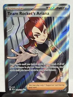 Pokemon Team Rocket's Ariana 224/182 Ultra Rare Full Art Trainer Destine Rivals - Image 1