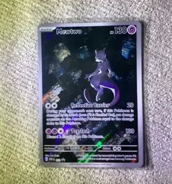 Pokemon TCG 2023 SV Promo Mewtwo SVP 052 Holo Promo English DAMAGED creased!!!! - Image 1