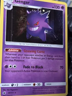 Pokemon Gengar Holo Rare Sm-Crimson Invasion 38/111 HP 130 Stage 2 Fade to Black - Image 3