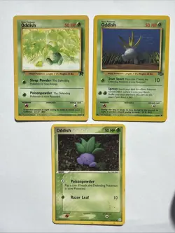 Oddish 68/101 HP Oddish 58/64 LP Oddish 63/82 HP Bundle Set Of 3 Cards Pokemon - Image 1