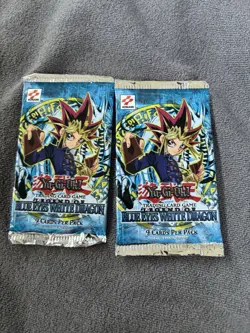 Konami Yugioh Card Game Legend of­ Blue Eyes White Dragon- 2 Booster Packs New - Image 1
