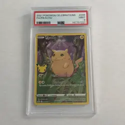 2021 POKEMON CELEBRATIONS #005 FULL ART FA PIKACHU 005/025 STAMP STAR PSA 9 - Image 1