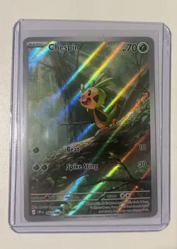 Pokemon Chespin 087/086 ME04: Chaos Rising Illustration Rare Holo NM - Image 1