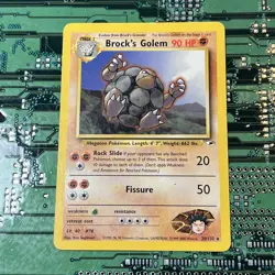 Brock's Golem 20/132 Gym Heroes Rare Pokemon Card Mp - Image 1