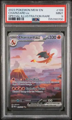 2023 Pokemon 151 Charizard Ex #199 MINT PSA 9 Special Illustration Rare NEW CERT - Image 1