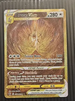 Arceus VSTAR GG70 Gold Secret Rare Crown Zenith Pokemon Print Lines - Image 1
