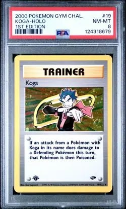 2000 Pokemon Gym Challenge - Koga Holo 1st Edition 19/132 PSA 8 - Image 1