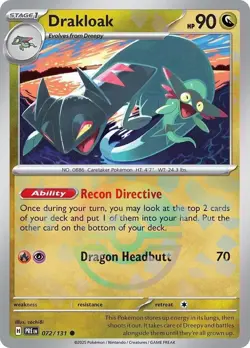 Drakloak (Poke Ball Pattern) 072/131 Pokemon SV: Prismatic Evolutions Holo NM - Image 1