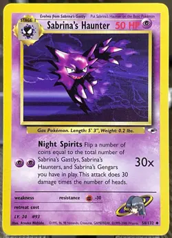 Sabrina's Haunter 058/132 Gym Heroes Regular LP/NM Pokemon Vintage - Image 1