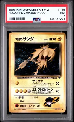 1999 POKEMON JAPANESE GYM 2 #145 ROCKET'S ZAPDOS-HOLO PSA 7 - Image 1