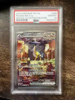 Pokemon TCG Raging Bolt EX Scarlet & Violet Temporal Forces 208/162 Psa 10 - Image 1