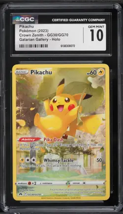 2023 Pokemon Crown Zenith Pikachu #GG30 CGC 10 - Image 1