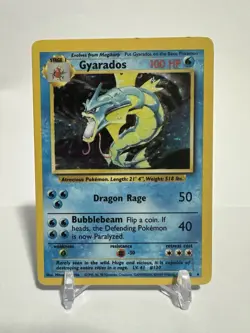 Pokemon Gyarados TCG 6/102 Base Set Holo Rare Moderately Played - Image 1