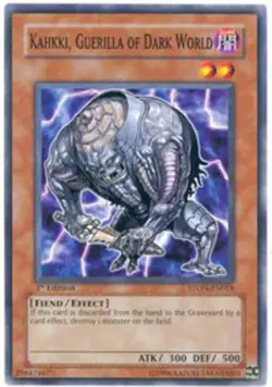 Yugioh! Kahkki, Guerilla of Dark World - STON-EN018 - Common - 1st Edition Near - Image 1