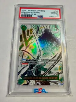 PSA 10 Dead Man's Game OP12-037 Rare Alt Art Holo ONE PIECE CCG EN 2025 Zoro - Image 1