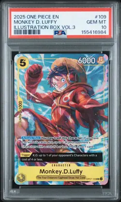 One Piece Monkey.D.Luffy (Illustration Box Vol.3) OP07-109 PSA 10 - Image 1